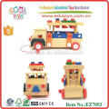 New Arrive Pull Along Self Assembly Nut & Screw Combination Wooden Car Toy